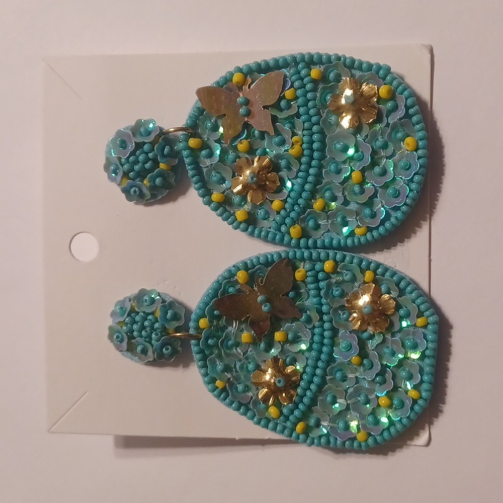 Beaded Easter Egg Earrings